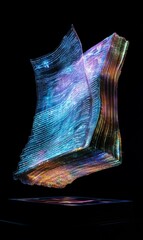 abstract digital code glowing in dark.