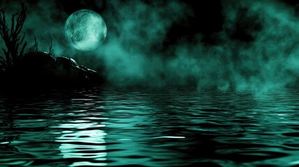 Wall Mural - a dramatic depiction of light piercing the darkness over the ocean, capturing the moment god spoke a