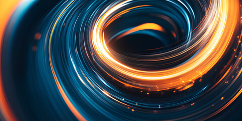 Dynamic Swirling Vortex of Blue and Orange Light