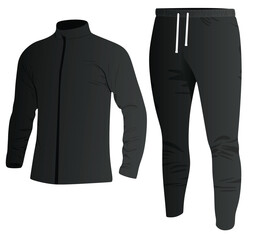 Poster - Black tracksuit. top and bottom. vector