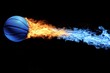 © Rangga Bimantara - A dynamic basketball surrounded by flames and smoke, illustrating speed and energy in motion.