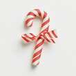 © น้ำฝน สามารถ - Minimal candy cane art from gift ribbons on clean backdrop, AI generative...