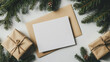 © น้ำฝน สามารถ - High-resolution greeting card mockup ready for Christmas wishes. AI generative...