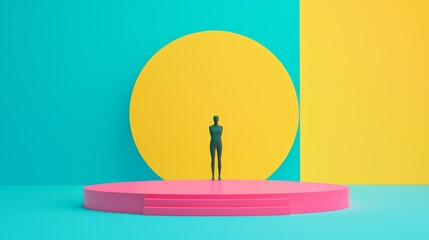 Wall Mural - abstract representation of customer journey concept with modern minimalist design and vibrant colors