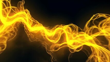 Wall Mural - A bright yellow stream of light dances against a black backdrop