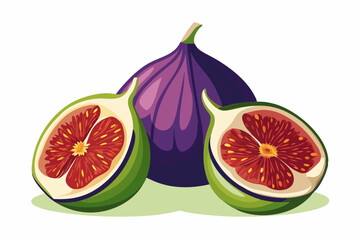 Sticker - Ripe figs on a white background