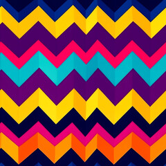 Wall Mural - Abstract colorful chevron pattern with vibrant colors in a repeating pattern.