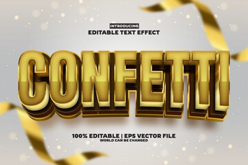 Confetti editable text effect in new modern trend style