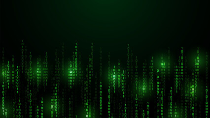 Wall Mural - matrix vector digital code rain in a matrix inspired futuristic style. light effect matrix backgroun