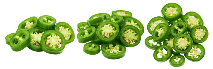 Wall Mural - Jalapeno Pepper slice, isolated on white background, full depth of field