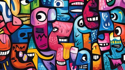 Wall Mural - Graffiti art pattern wallpaper