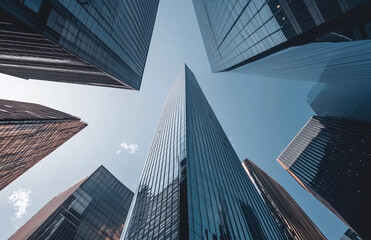 business skyscrapers in the financial district