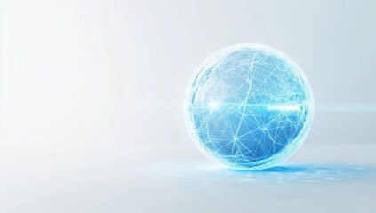 Wall Mural - abstract sphere with blue network