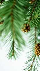 Poster - pine branch with tiny cones