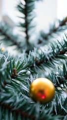 Canvas Print - golden ornament among the pine needles