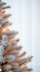 Sticker - white artificial tree with softly glowing lights