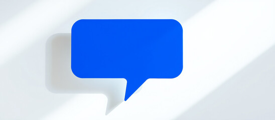 Wall Mural - bright blue speech bubble on a white background