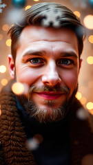 Canvas Print - man with a beard smiles warmly at the camera