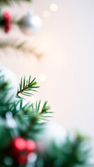 Poster - close- a decorated evergreen tree