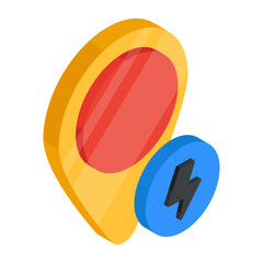 Sticker - A colored design icon of electricity location 

