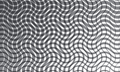 abstract grey thin to thick smooth wave line plaid pattern can be used background.