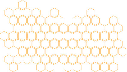 abstract outline orange honeycomb pattern can be used background.