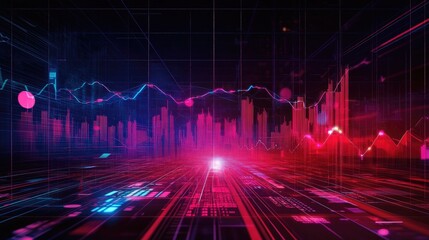 Business-themed background with a stock chart, corporate icons, and economic data, dynamic market trends