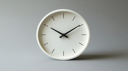Wall Mural - sleek minimalistic clock with elegant black hands and a smooth white face showcasing its simplicity 