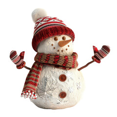 Wall Mural - 3D snow man character of merry Christmas isolated on white or transparent background