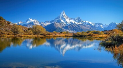  Serene Mountain Reflection in a Clear Lake