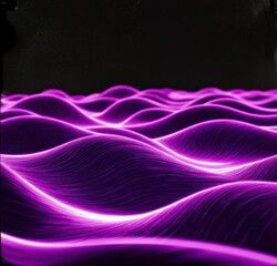 A purple ocean with waves and stars in the background