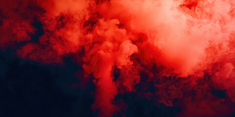 Canvas Print - A red and black smoke cloud with a red and black background