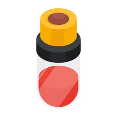 Sticker - An editable design icon of sample tube, lab apparatus

