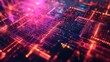 © ProStockGallery - Abstract Circuit Board with Red and Blue Glowing Lights - Technology Background.