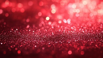 Wall Mural - abstract red glitter bokeh background with out of focus lights.