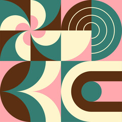 Wall Mural - abstract geometric pattern with bauhaus aesthetic