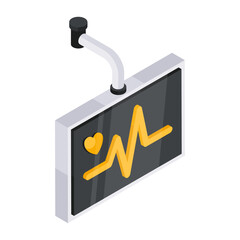 Sticker - A unique design icon of ecg monitor

