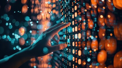 Hand Interacting with Digital Code