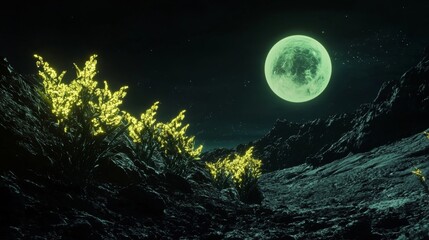 Wall Mural - a planet that exists in eternal darkness, illuminated only by the faint light of distant stars and i