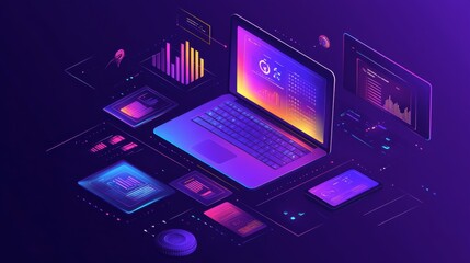 Modern Technology and Data Visualization Concept