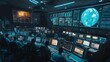 © jamrut - Mission Control : control room with scientists and engineers monitoring a space mission, large screens showing data and live feeds