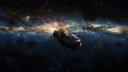asteroids and comets float in outer space