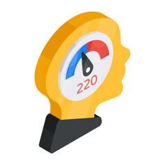 Sticker - Modern design icon of mind speed optimization 

