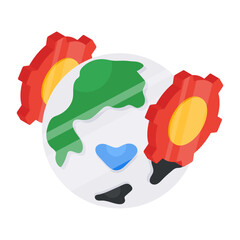 Sticker - Editable design icon of global setting 

