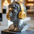 © Bipul Kumar - bronze statue of a man wearing headphones
