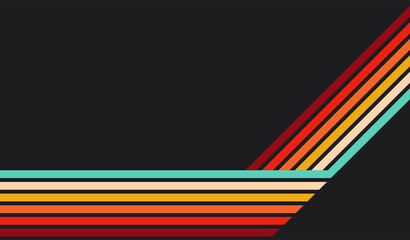 Abstract  geometric retro background with diagonal lines and shapes. Vector illustration