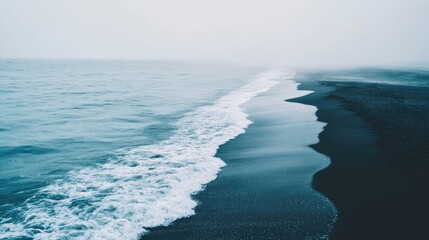 Serene Ocean Shoreline with Gentle Waves