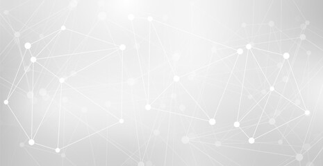 White Network Connection Technology Background. Vector Illustration. Abstract Business Wallpaper. Geometric Banner