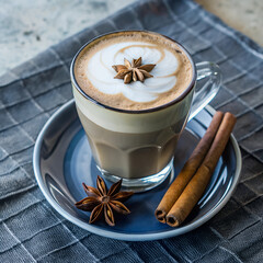 Close-up of delicious Chai Latte drink