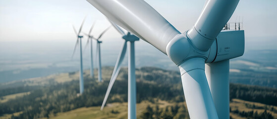 electricity generation with renewable energy, electric, wind power plant, wind power energy concept 
